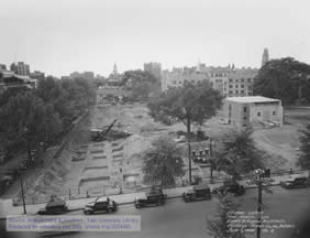 Picture of Silliman College during construction